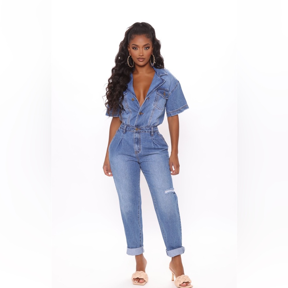 Downtown Vibes Jumpsuit - Denim